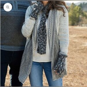 Peruvian Link Alpaca Collection Crochet Alpaca CardiganGray Size L